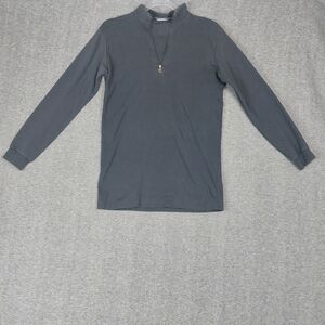 MAURICES WOMENS BLACK PLAIN BASIC LONG SLEEVE ACTIVE WEAR QUARTER ZIP TOP SIZE M